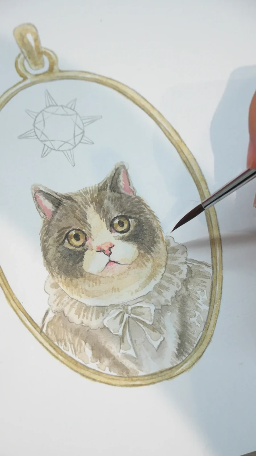 A portrait taking shape
