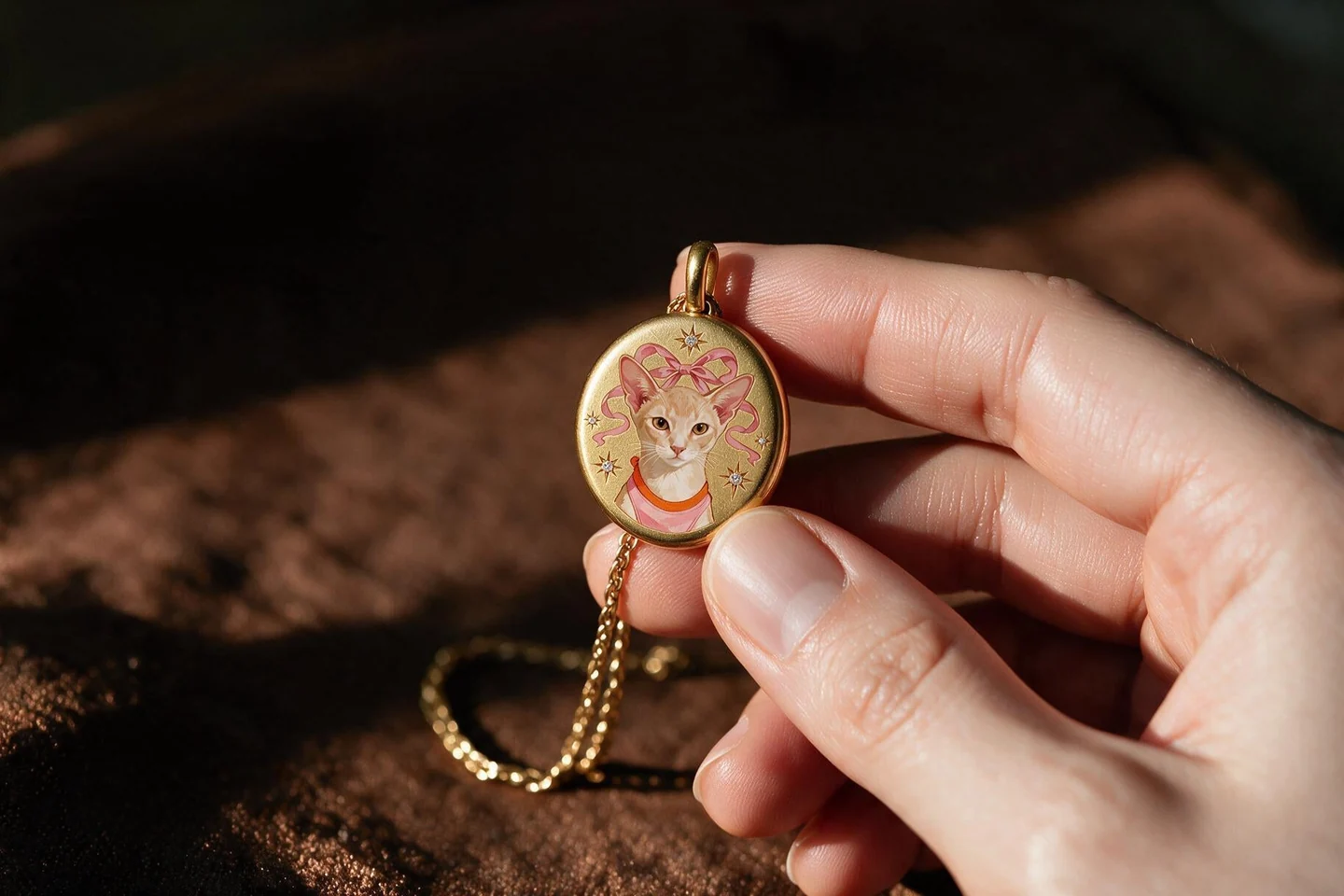 A miniature, held close