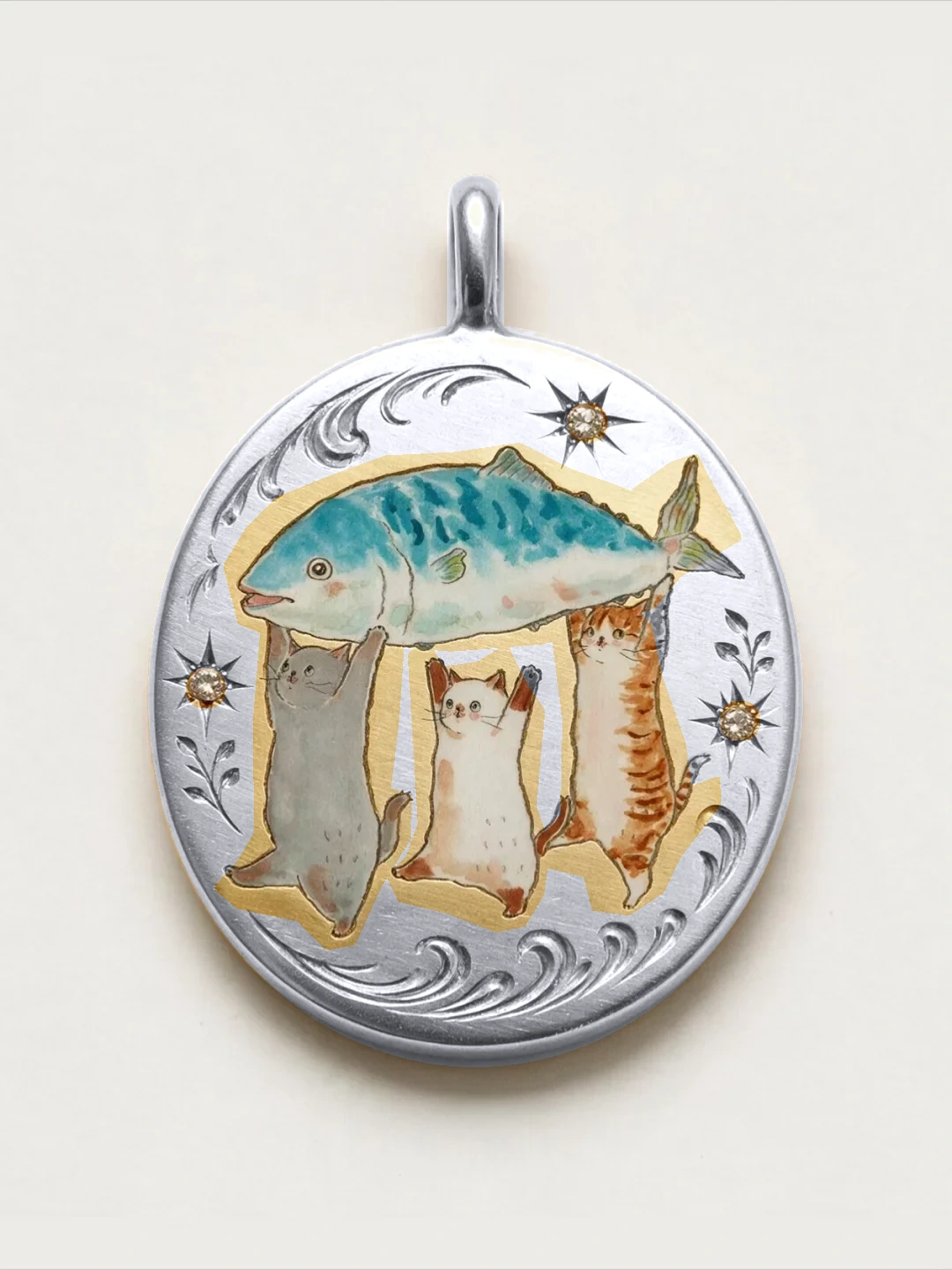 A hand-painted portrait pendant